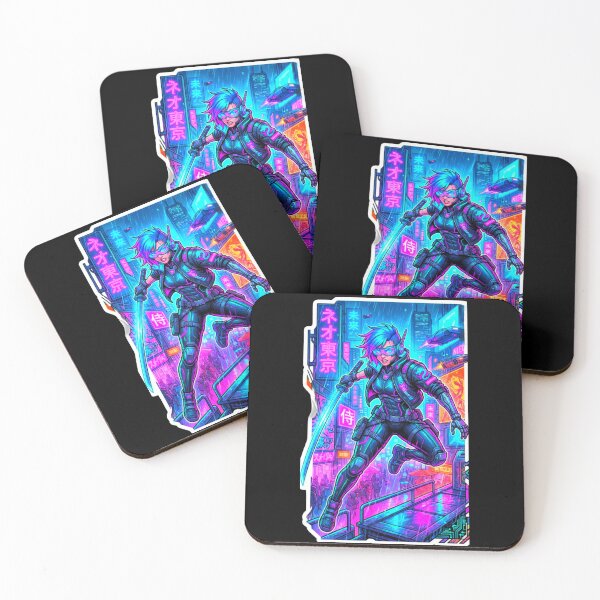 Item preview, Cyberpunk Samurai Neon Future City Warrior Sticker designed and sold by ExploreAura Studio.