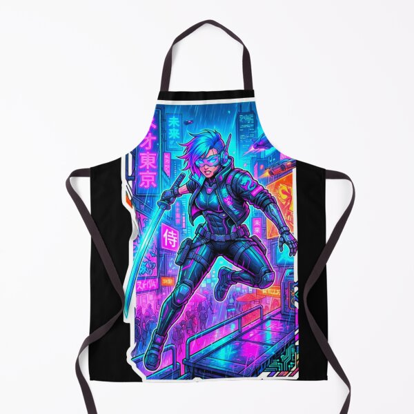 Item preview, Cyberpunk Samurai Neon Future City Warrior Sticker designed and sold by ExploreAura Studio.