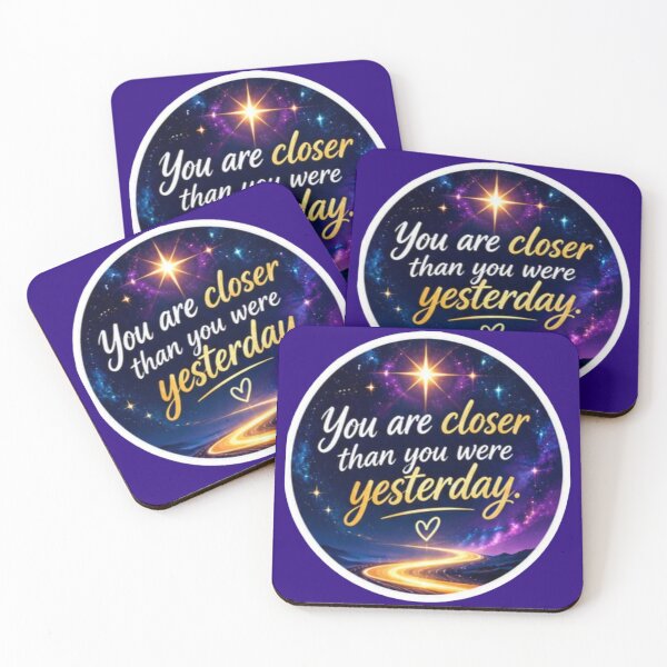 Item preview, You Are Closer Than You Were Yesterday Inspirational Quote Sticker designed and sold by Scro-Ciob-Shop.