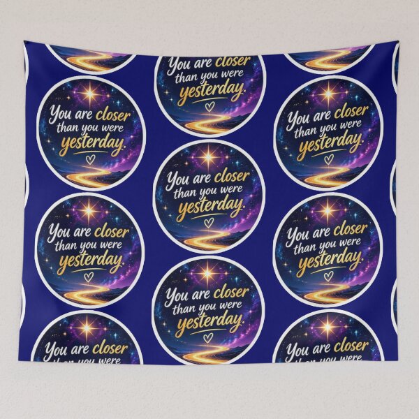 Item preview, You Are Closer Than You Were Yesterday Inspirational Quote Sticker designed and sold by Scro-Ciob-Shop.
