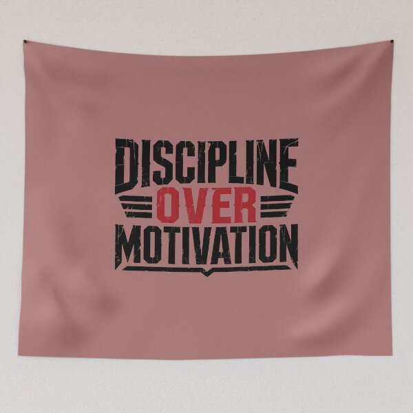 Item preview, Discipline Over Motivation - Bold Grunge Gym Fitness Quote designed and sold by Jouzef Studio.