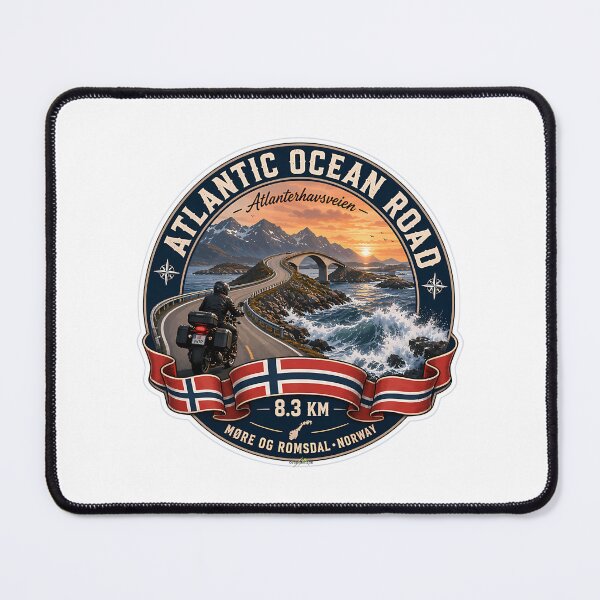 Item preview, Atlantic Ocean Road Norway Atlanterhavsvegen Sticker Tshirt 07 designed and sold by yulnsjo.