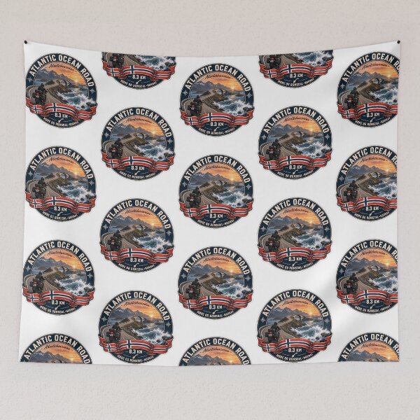 Item preview, Atlantic Ocean Road Norway Atlanterhavsvegen Sticker Tshirt 07 designed and sold by yulnsjo.