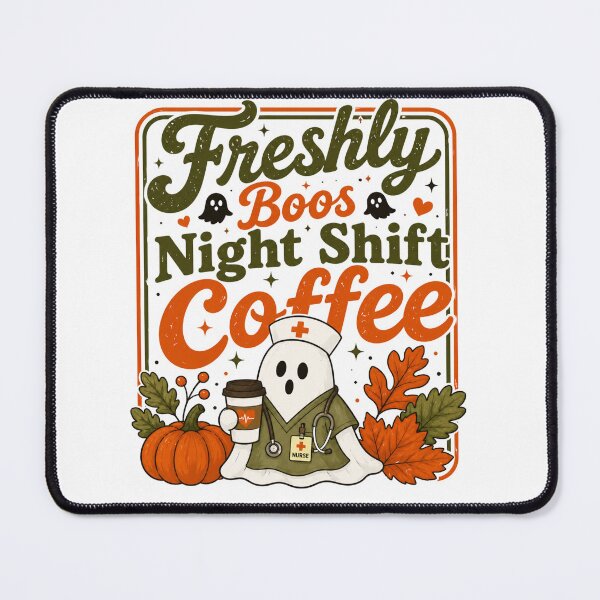 Item preview, Funny Freshly Boos Night Shift Coffee Nurse Halloween Ghost Vintage designed and sold by SARAGOZ.