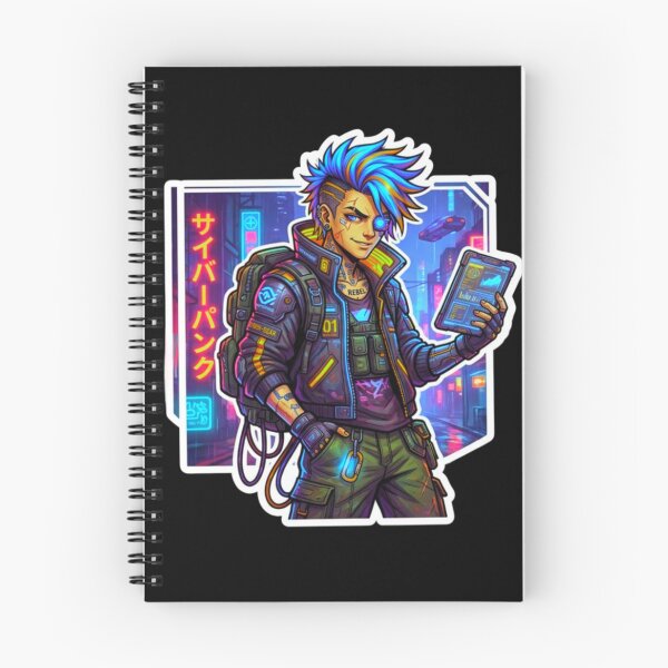 Item preview, Cyberpunk Hacker Neon Future Tech Character Sticker designed and sold by ExploreAura Studio.