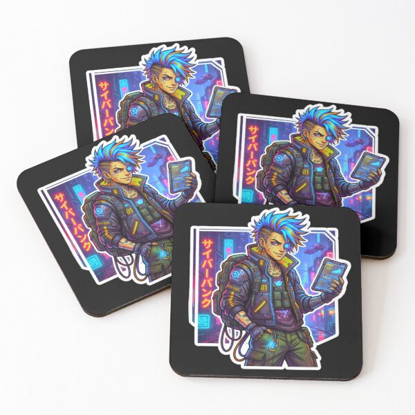 Item preview, Cyberpunk Hacker Neon Future Tech Character Sticker designed and sold by ExploreAura Studio.