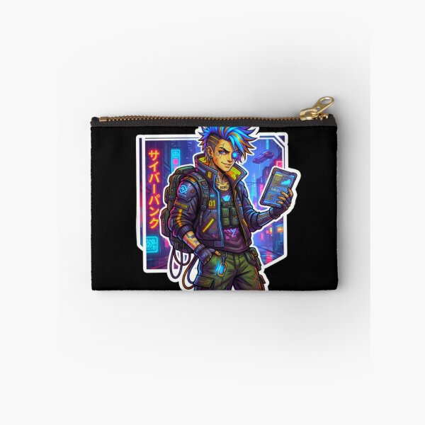 Item preview, Cyberpunk Hacker Neon Future Tech Character Sticker designed and sold by ExploreAura Studio.