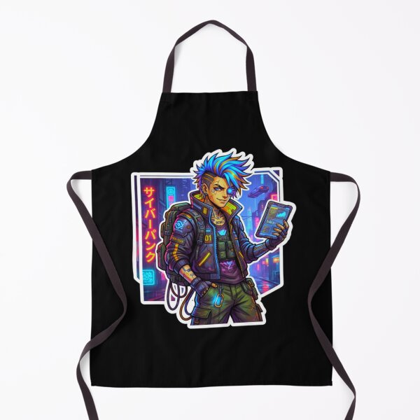 Item preview, Cyberpunk Hacker Neon Future Tech Character Sticker designed and sold by ExploreAura Studio.