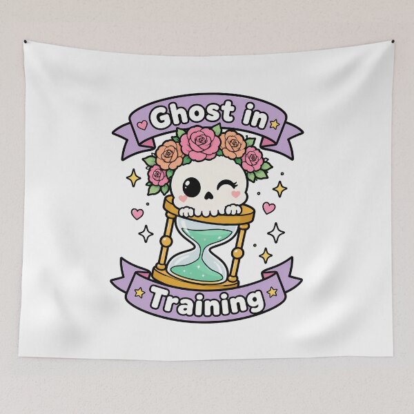Item preview, Ghost In Training Pastel Goth Spooky Skull designed and sold by chattsuede.