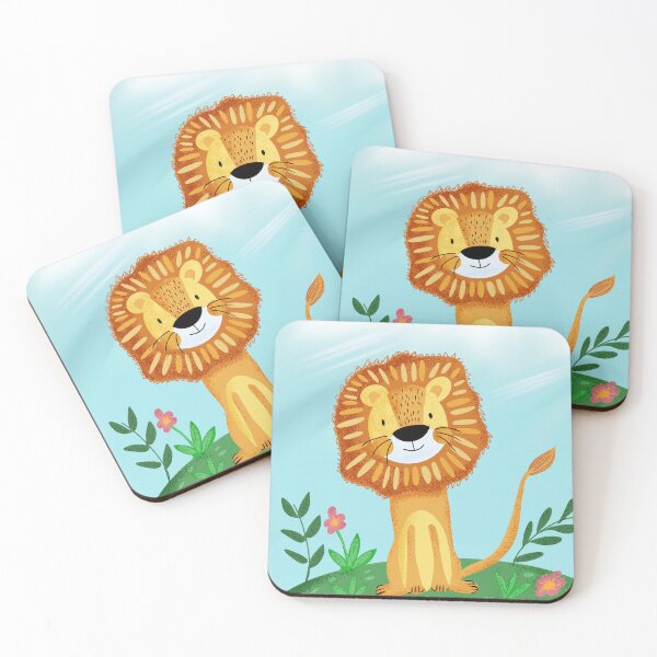 Item preview, Cute Smiling Lion Illustration | Kawaii Safari Animal Art | Nursery Wall Art | Whimsical Jungle Sticker | Kids Room Decor designed and sold by MixedMuse24.