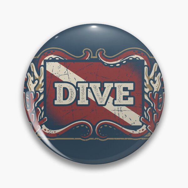 Item preview, Vintage Scuba Dive Flag Kraken Tentacles Nautical Graphic designed and sold by KiwiRider.