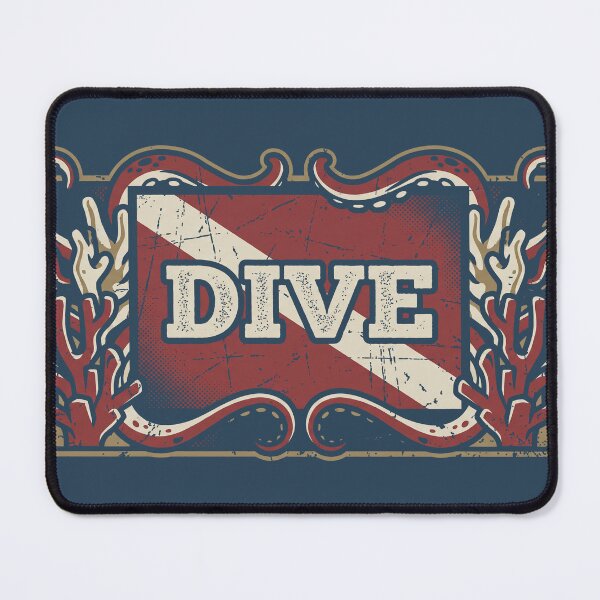 Item preview, Vintage Scuba Dive Flag Kraken Tentacles Nautical Graphic designed and sold by KiwiRider.