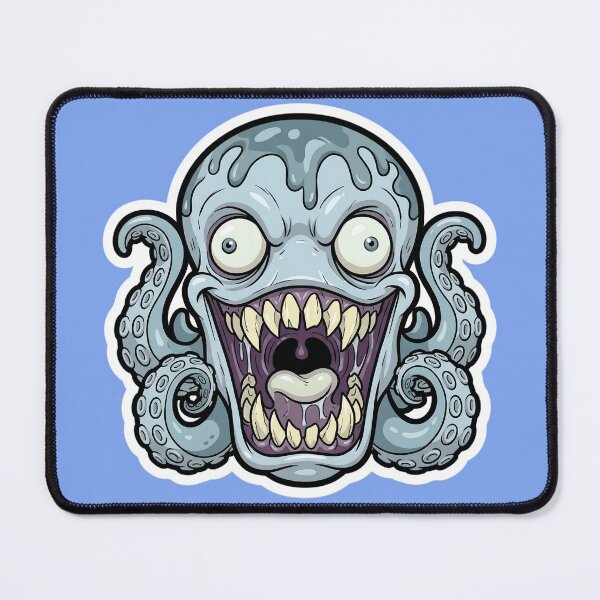 Item preview, Cartoon Horror Octopus Monster Sticker | Creepy Sea Creature | Cute Scary Kraken Art | Kawaii Horror Vinyl Decal designed and sold by Bhaskar Digital Art.