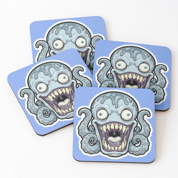 Item preview, Cartoon Horror Octopus Monster Sticker | Creepy Sea Creature | Cute Scary Kraken Art | Kawaii Horror Vinyl Decal designed and sold by Bhaskar Digital Art.