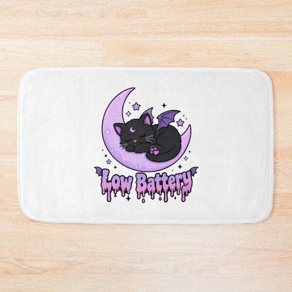 Item preview, Low Battery Pastel Goth Kitten Sleeping Bat designed and sold by chattsuede.
