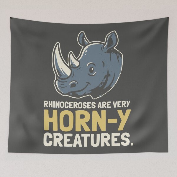 Item preview, Rhinoceroses Are Very Horny Creatures designed and sold by Amir Faysal.