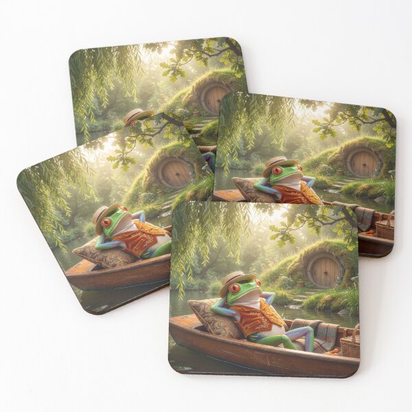 Item preview, Red-Eyed Tree Frog Drifts on the River designed and sold by Tridentulus.