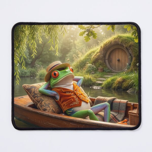 Item preview, Red-Eyed Tree Frog Drifts on the River designed and sold by Tridentulus.