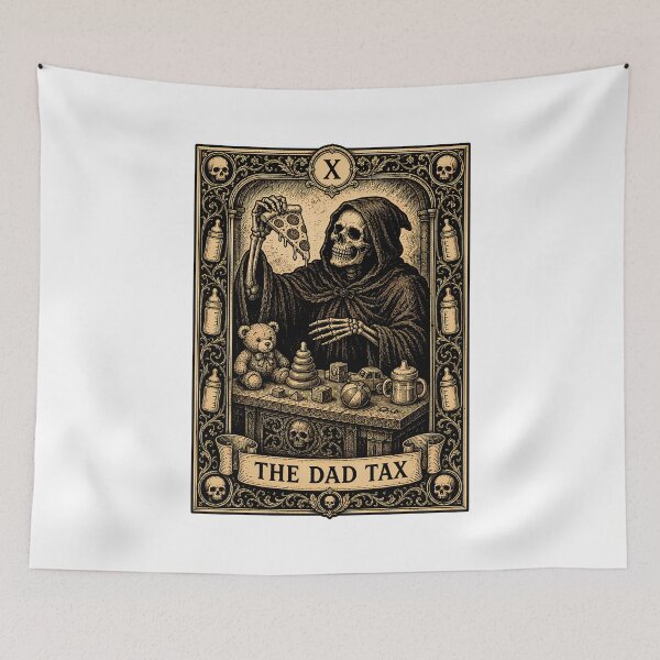 Item preview, Dad Tax Tarot Card Gothic Grim Reaper Humor designed and sold by chattsuede.