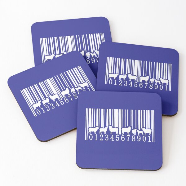 Item preview, White Barcode Sheep – Funny Farm Animal Graphic Design designed and sold by Fragmented Murmurings.