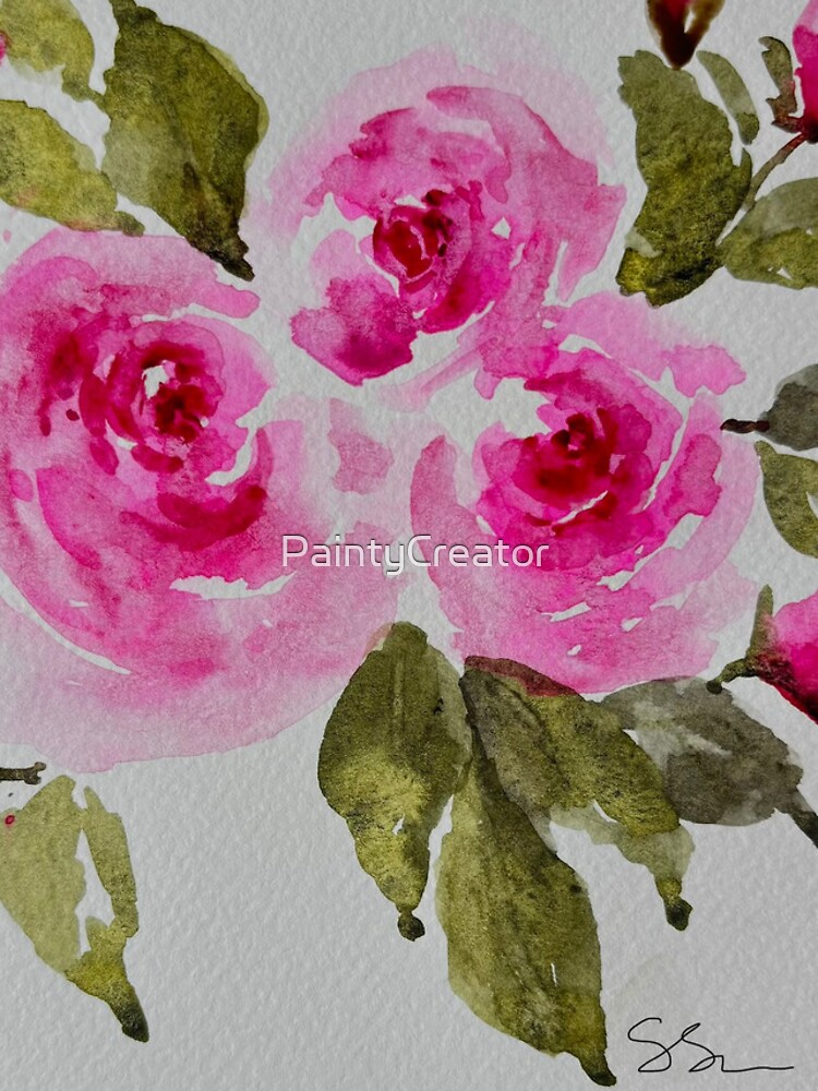 Thumbnail 4 of 4, iPhone Case, Pink Roses designed and sold by PaintyCreator.