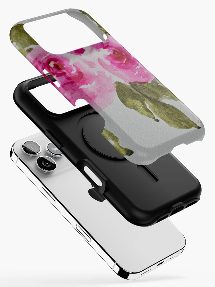 Thumbnail 2 of 4, iPhone Case, Pink Roses designed and sold by PaintyCreator.