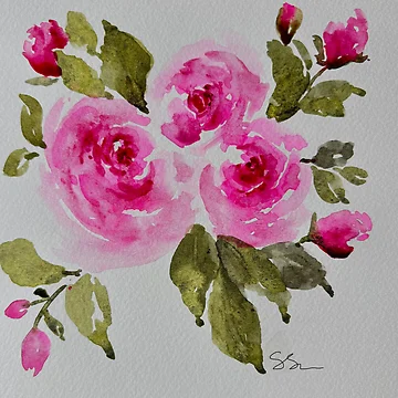 Artwork thumbnail, Pink Roses by PaintyCreator