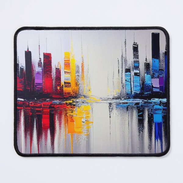 Item preview, Abstract City Skyline | Modern Urban Reflection | Colorful Contemporary Art designed and sold by GSizzle1.
