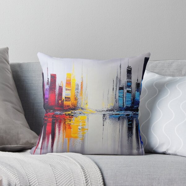 Item preview, Abstract City Skyline | Modern Urban Reflection | Colorful Contemporary Art designed and sold by GSizzle1.
