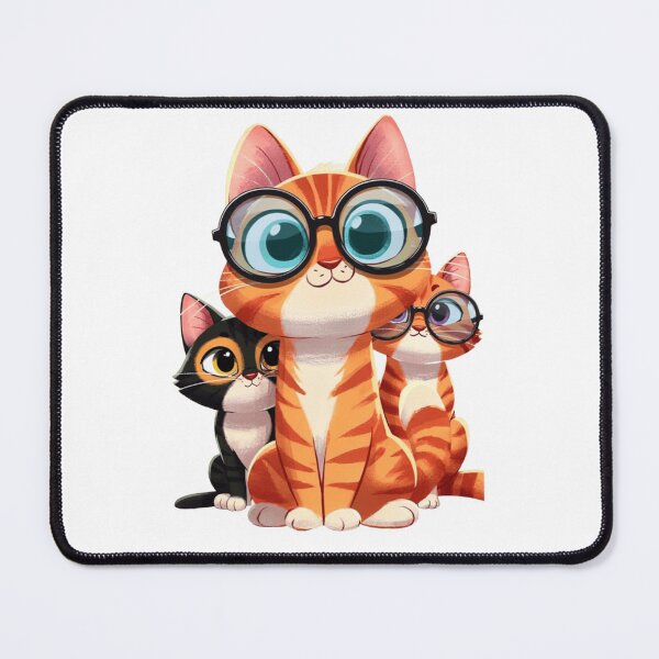 Item preview, Three adorable kittens with round glasses designed and sold by norachiang.