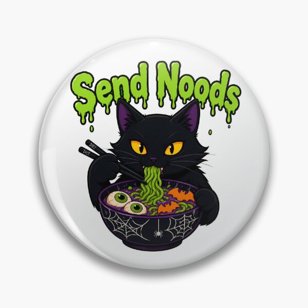 Item preview, Send Noods Ramen Kitty Spooky Halloween Noodle Bowl designed and sold by chattsuede.