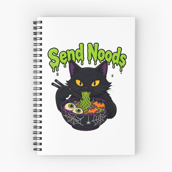 Item preview, Send Noods Ramen Kitty Spooky Halloween Noodle Bowl designed and sold by chattsuede.