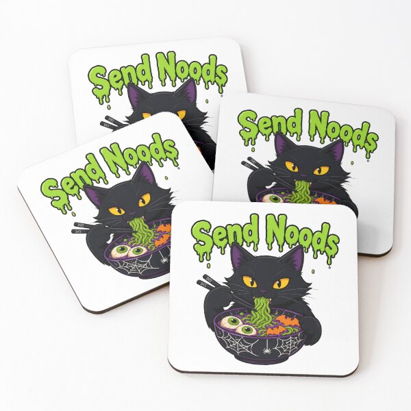 Item preview, Send Noods Ramen Kitty Spooky Halloween Noodle Bowl designed and sold by chattsuede.