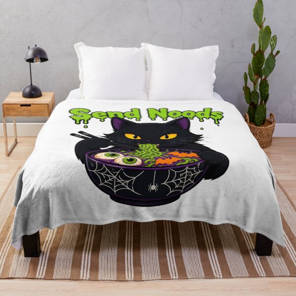 Item preview, Send Noods Ramen Kitty Spooky Halloween Noodle Bowl designed and sold by chattsuede.