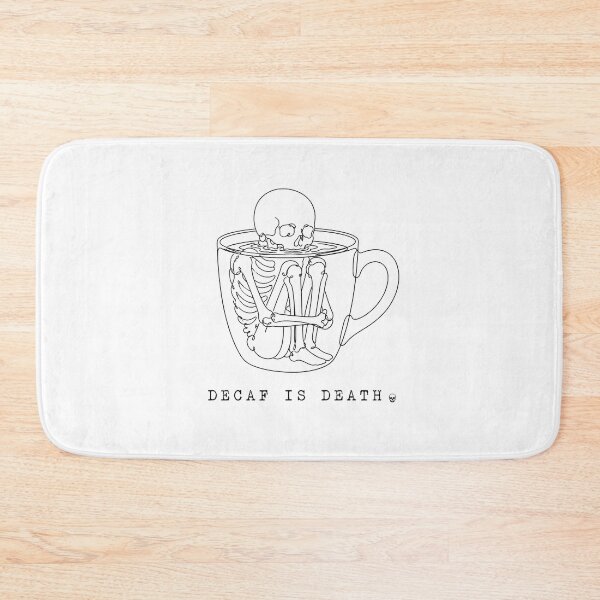 Item preview, Decaf Is Death Skeleton Dark Humor Minimalist Coffee designed and sold by chattsuede.