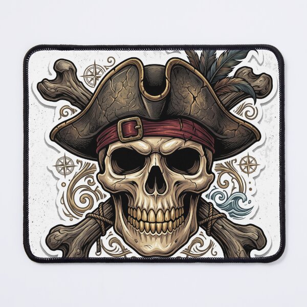 Item preview, Vintage Pirate Skull Sticker | Jolly Roger Skeleton Pirate Captain Gothic Adventure Design designed and sold by MAStrends.