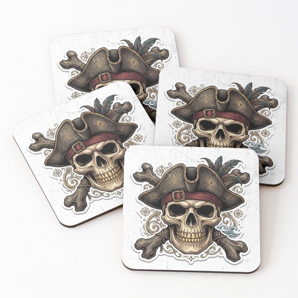 Item preview, Vintage Pirate Skull Sticker | Jolly Roger Skeleton Pirate Captain Gothic Adventure Design designed and sold by MAStrends.