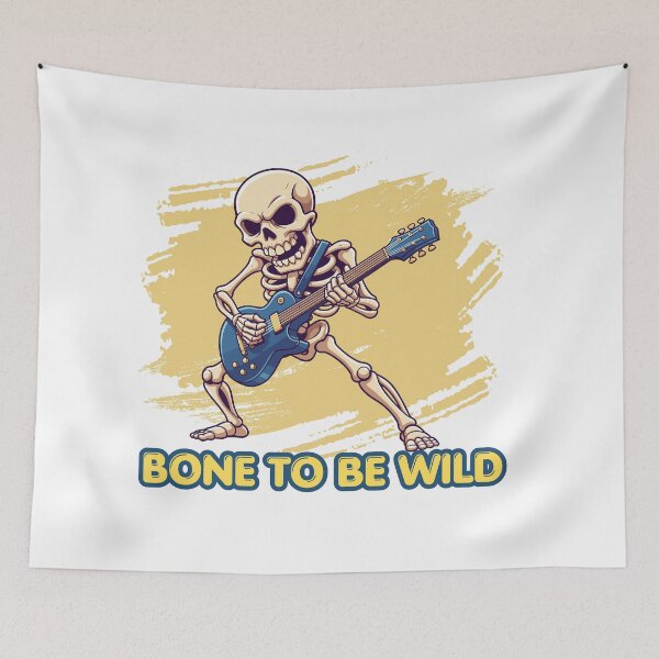 Item preview, Bone To Be Wild Skeleton Guitar T-Shirt, Funny Skeleton Guitarist, Rock Music Skull, Guitar Player Gift, Heavy Metal Humor, Halloween Skeleton Design designed and sold by Ecocrushstudio.