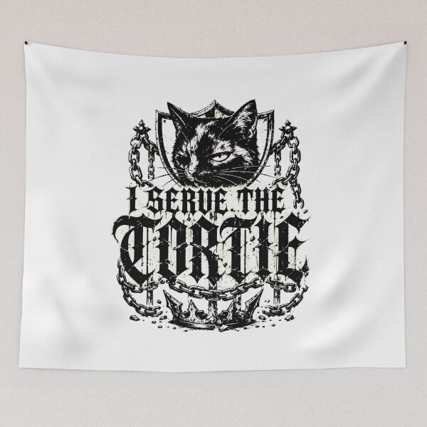 Item preview, I Serve The Tortie Gothic Metal Shield designed and sold by chattsuede.