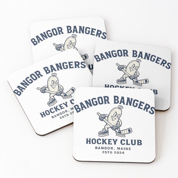 Item preview, Bangor Bangers Hockey Vintage Badge Print, Funny Sausage Mascot Design, Maine Team Logo Shirt Graphic designed and sold by TM DESIGNS AND MORE.