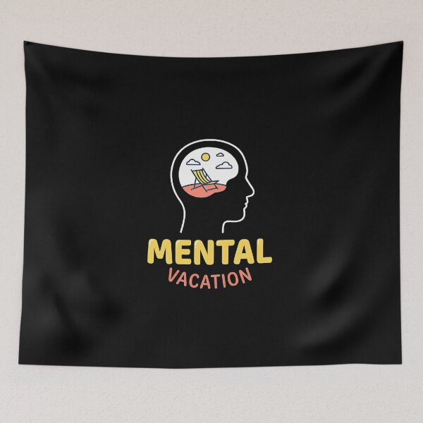 Item preview, Mental Vacation Beach Brain Silhouette  designed and sold by Zazz Lee.