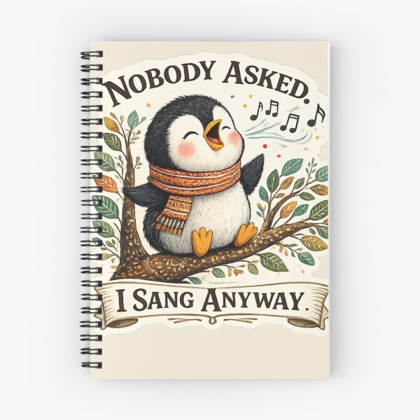 Item preview, Nobody Asked I Sang Anyway Penguin Singing Vintage Funny Introvert Bird Sticker T-Shirt designed and sold by HOUSE OF TIST.