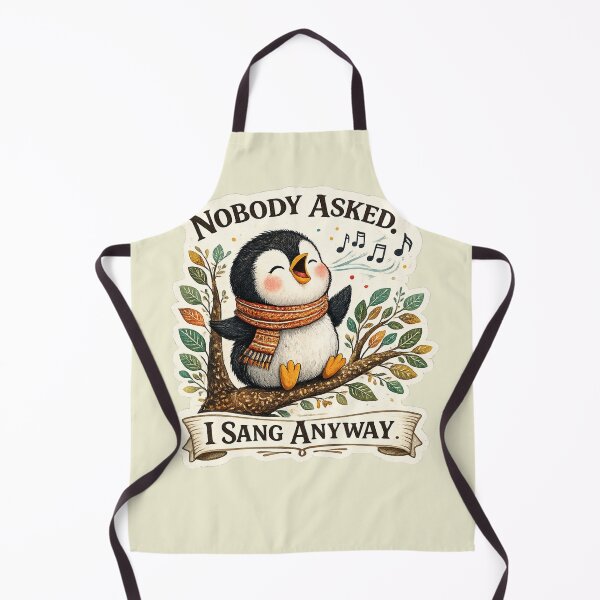 Item preview, Nobody Asked I Sang Anyway Penguin Singing Vintage Funny Introvert Bird Sticker T-Shirt designed and sold by HOUSE OF TIST.