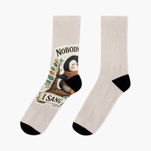 Item preview, Nobody Asked I Sang Anyway Penguin Singing Vintage Funny Introvert Bird Sticker T-Shirt designed and sold by HOUSE OF TIST.