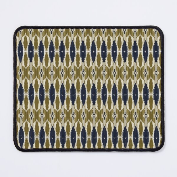 Item preview, Olive Green Navy Blue Ikat Geometric Pattern designed and sold by FawnFeatherCo.