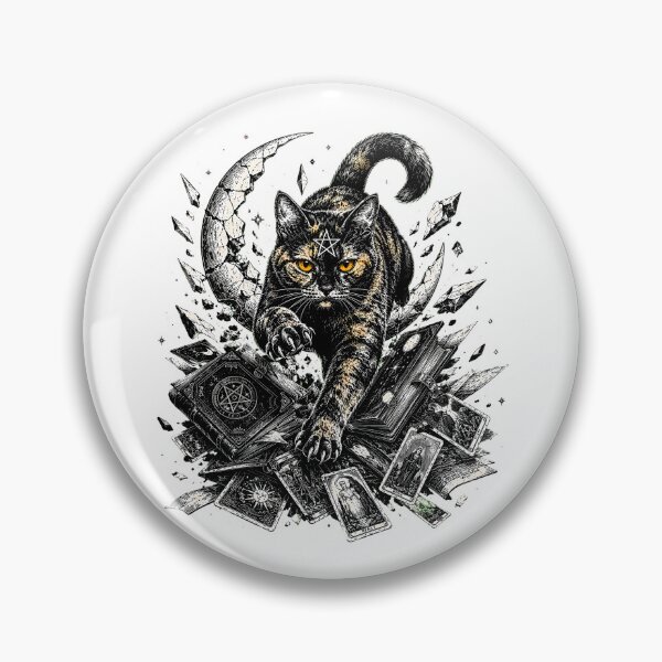 Item preview, Witch's Familiar Pentagram Gothic Occult Tarot Feline designed and sold by chattsuede.