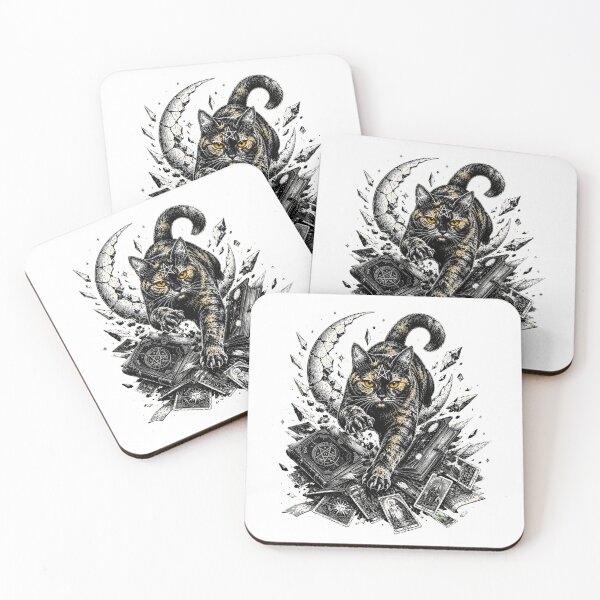 Item preview, Witch's Familiar Pentagram Gothic Occult Tarot Feline designed and sold by chattsuede.
