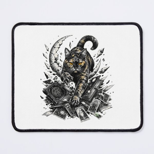 Item preview, Witch's Familiar Pentagram Gothic Occult Tarot Feline designed and sold by chattsuede.