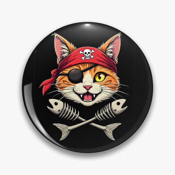 Item preview, Pirate Cat with Crossed Fishbones Design designed and sold by Mterry1202.