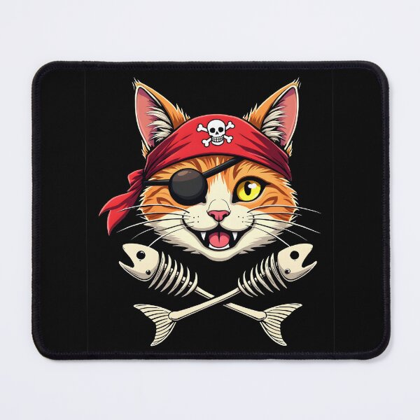 Item preview, Pirate Cat with Crossed Fishbones Design designed and sold by Mterry1202.